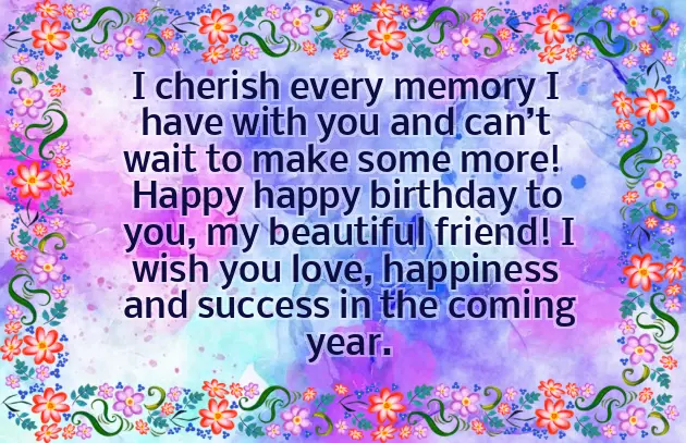 Birthday Wishes For A Close Female Friend