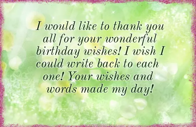 Thank You Everybody For Birthday Wishes