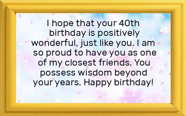 40Th Bday Message