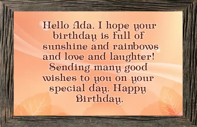 Ada Happy Birthday