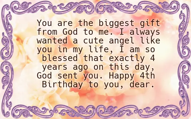 Birthday Wishes To 4 Year Girl