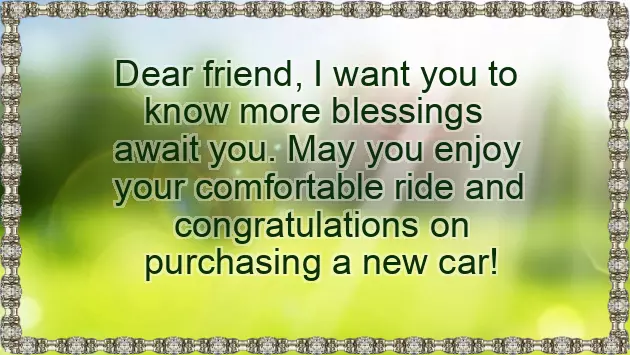 Congratulations For The New Car