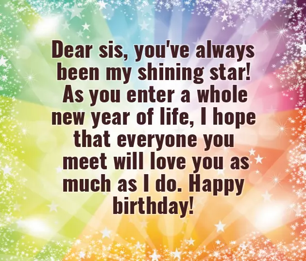 Happy Birthday Sweet Sister Wishes