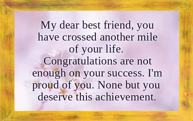 Congratulations Friend