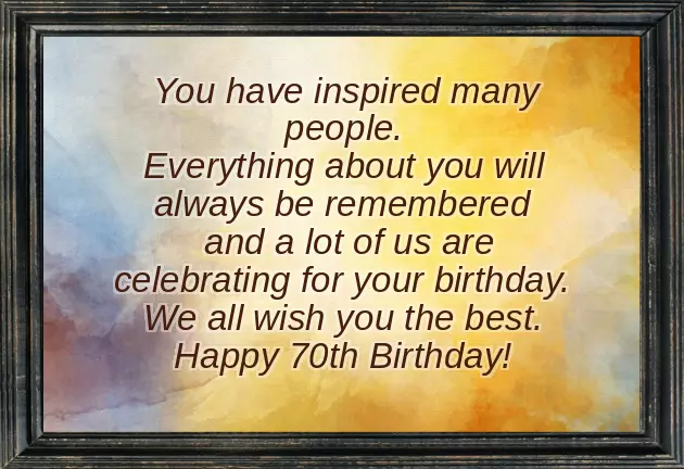 70Th Birthday Quotes