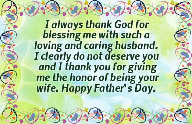 Fathers Day Greetings To Husband