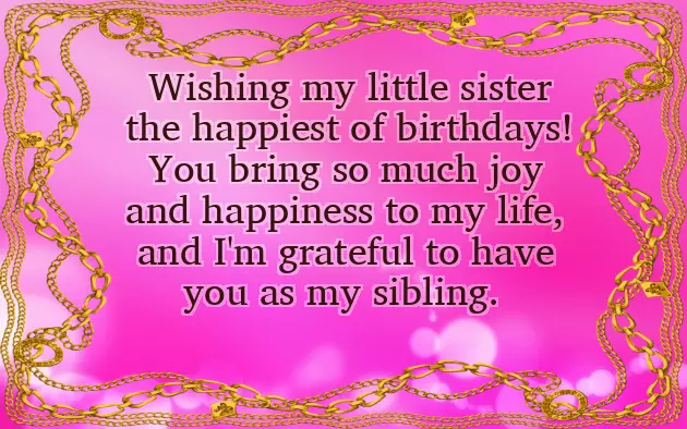 Wish Birthday For Younger Sister