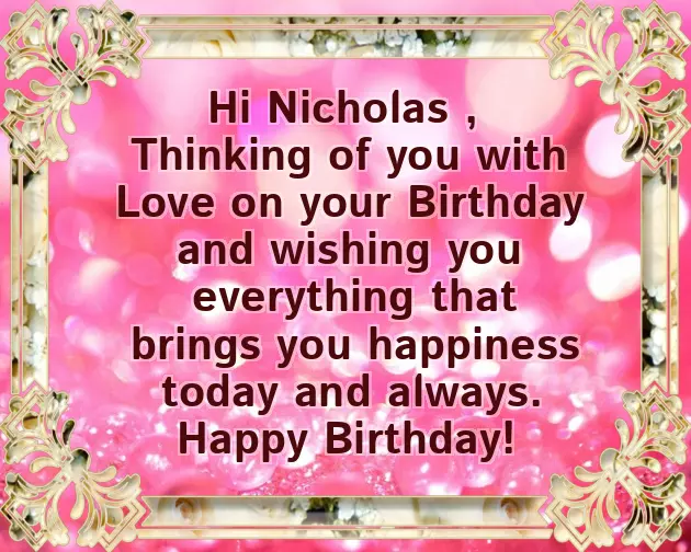 Happy Birthday Nicholas