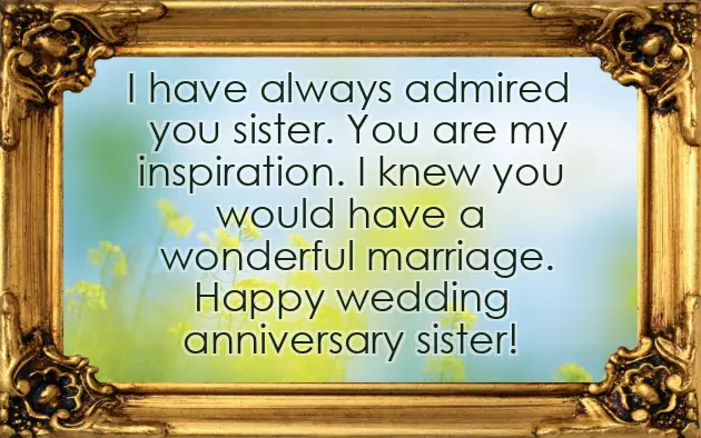 Wedding Anniversary Sister