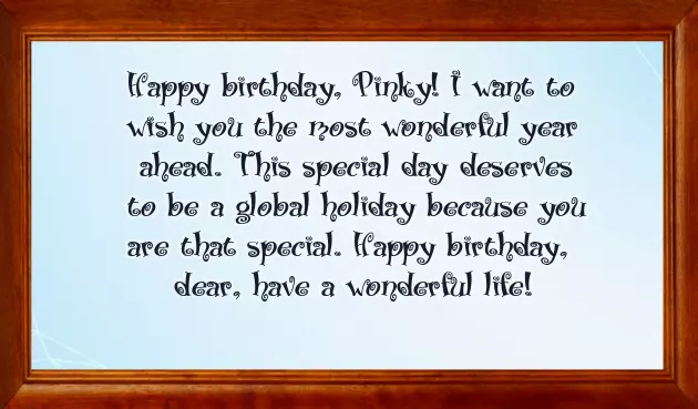 Happy Birthday Pinky
