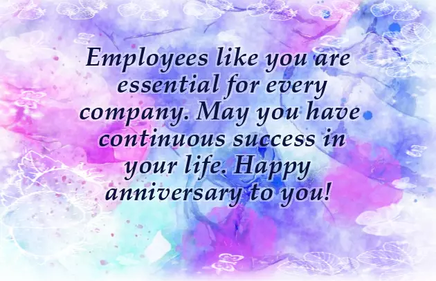 Congratulations For Work Anniversary Message