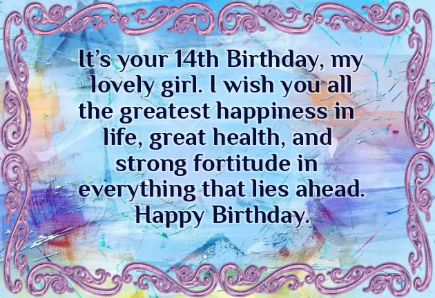 Happy 14Th Birthday Daughter