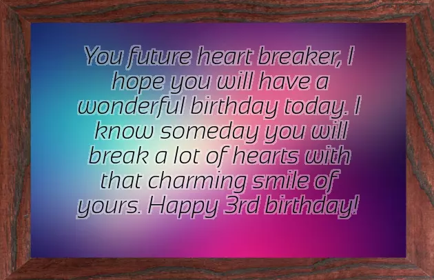 Birthday Wishes To A Three Year Old Boy