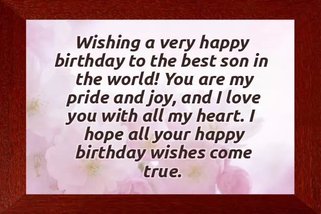 Quotes Of Birthday Wishes For Son