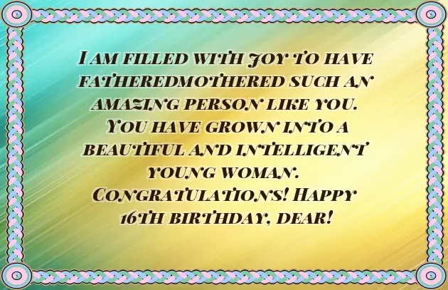 Sweet 16 Birthday Wishes For Sister