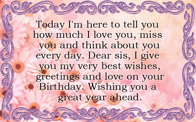 Best Wishes On Sister Birthday