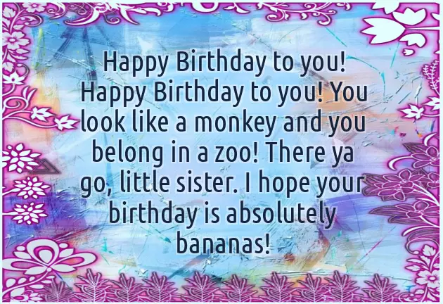 Birthday Lines For Little Sister