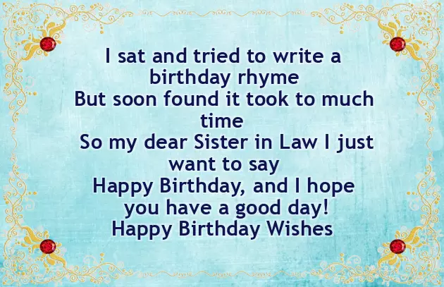 Bday Msg For Sister In Law Bday Msg For Sister In Law