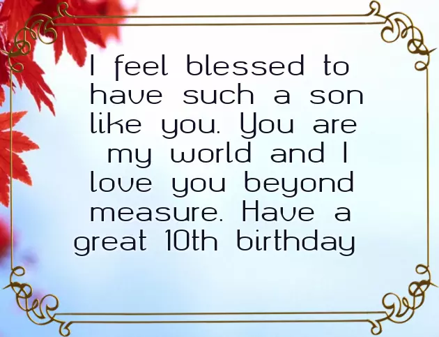 Happy Birthday Son 10 Years Old Happy Birthday Son 10 Years Old