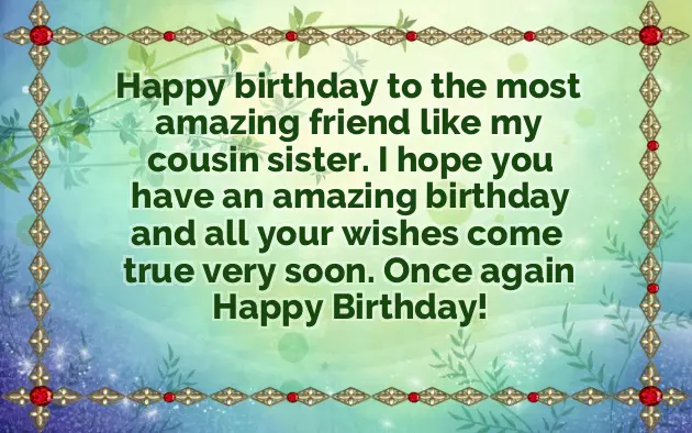 Happy Birthday Wishes To My Lovely Cousin Sister Happy Birthday Wishes To My Lovely Cousin Sister