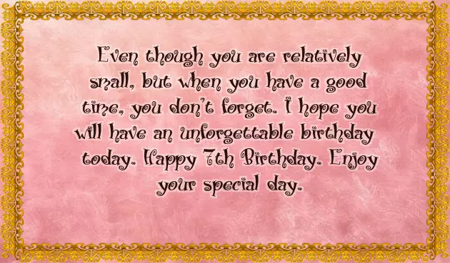 Quotes For 7Th Birthday Girl Quotes For 7Th Birthday Girl