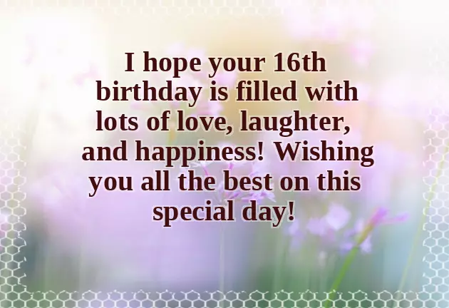 Happy 16Th Birthday Wishes Happy 16Th Birthday Wishes
