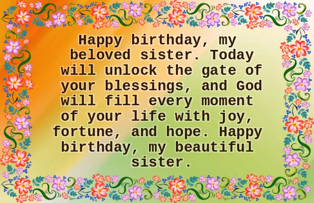 Happy Birthday To My Only Sister Happy Birthday To My Only Sister