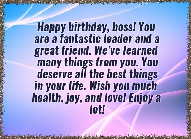 Happy Birthday Wishes For Manager