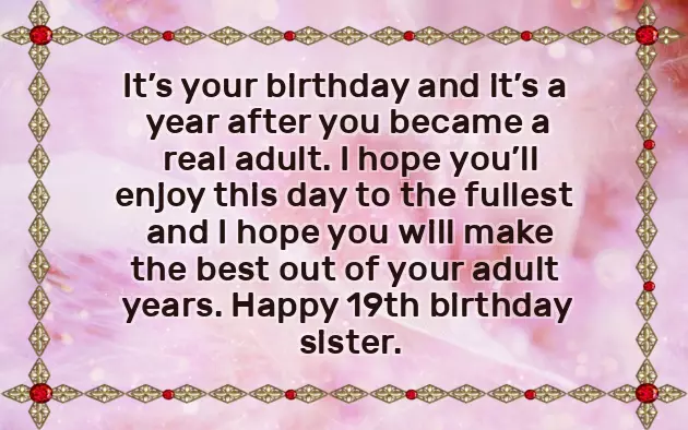 Happy 19Th Birthday Sister Happy 19Th Birthday Sister